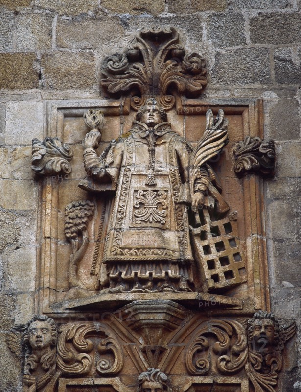 Relief depicting Saint Lawrence.