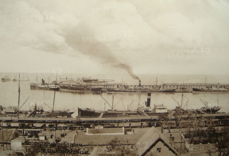View of habor or docks in Odessa Ukraine circa early 1900s
