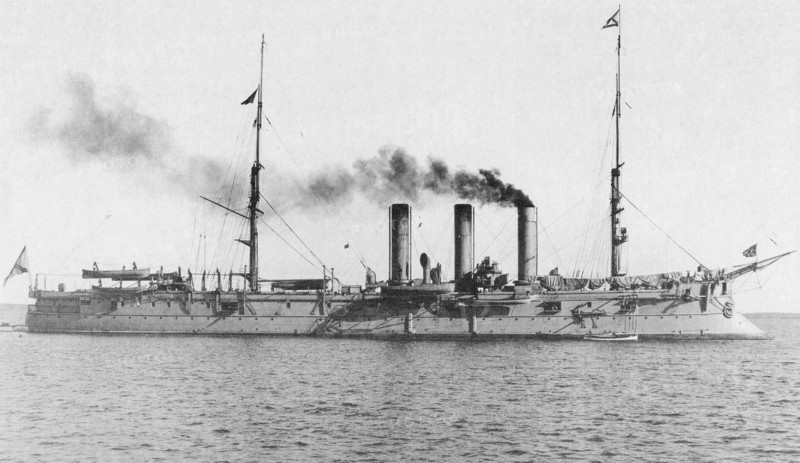 Imperial Russian training ship Dvina in Reval circa 1910
