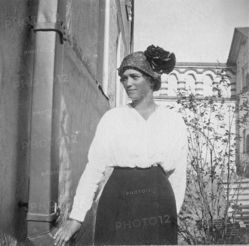 Grand Duchess Maria Nikolaevna of Russia while visiting Feodorovsky Gorodok in Tsarskoye Selo Russia circa 1915