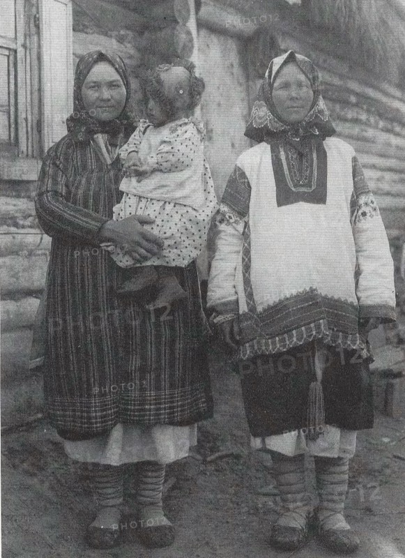 Russian women in folk costume circa  before 1917