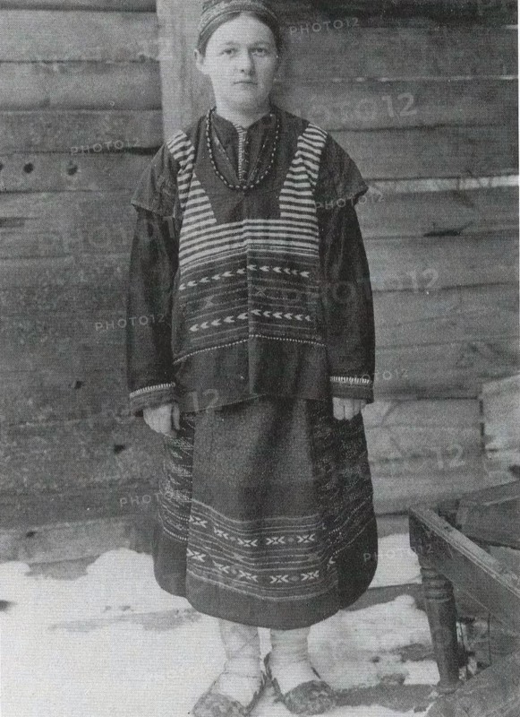 Russian woman in folk costume circa  before 1917