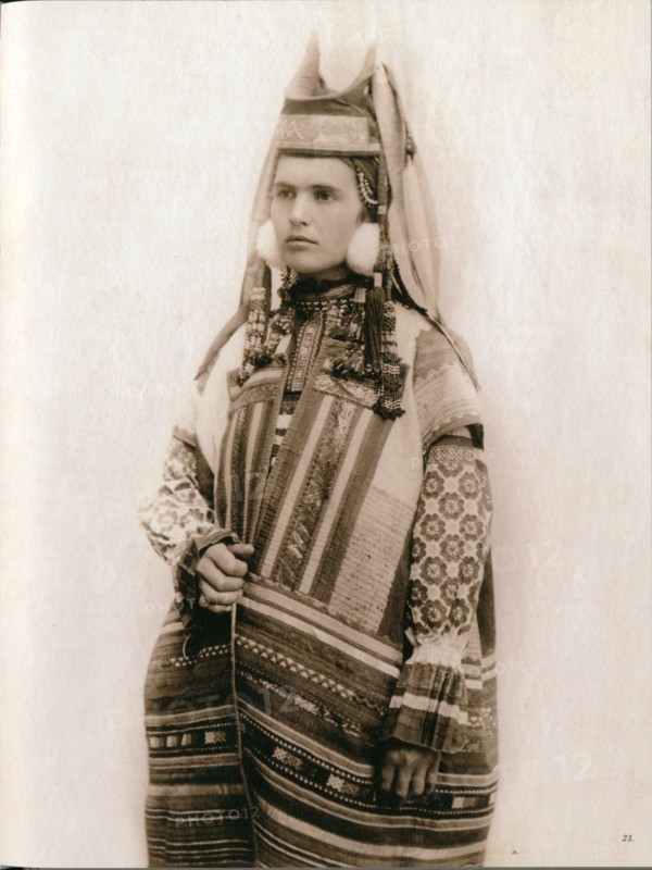 Young woman in traditional folk dress - South Russia