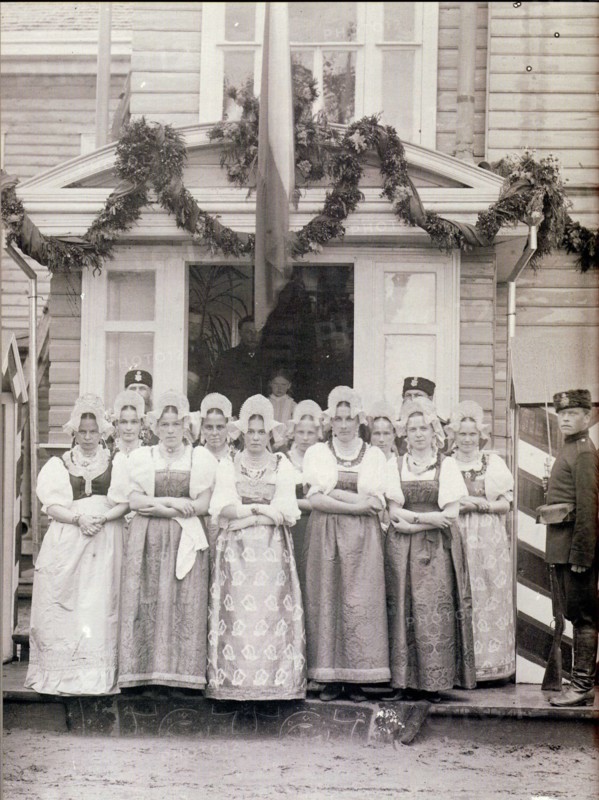 Girls in festive costumes