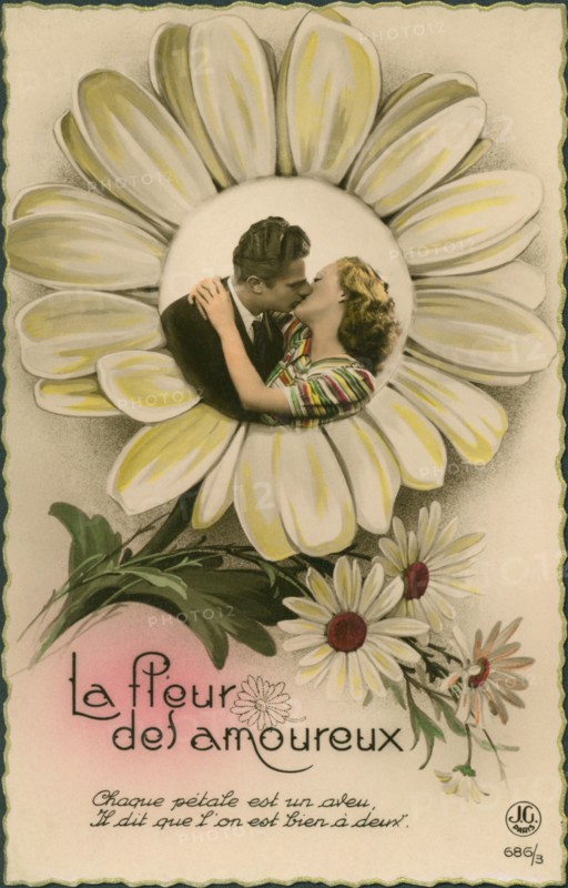 French Couples Postcard