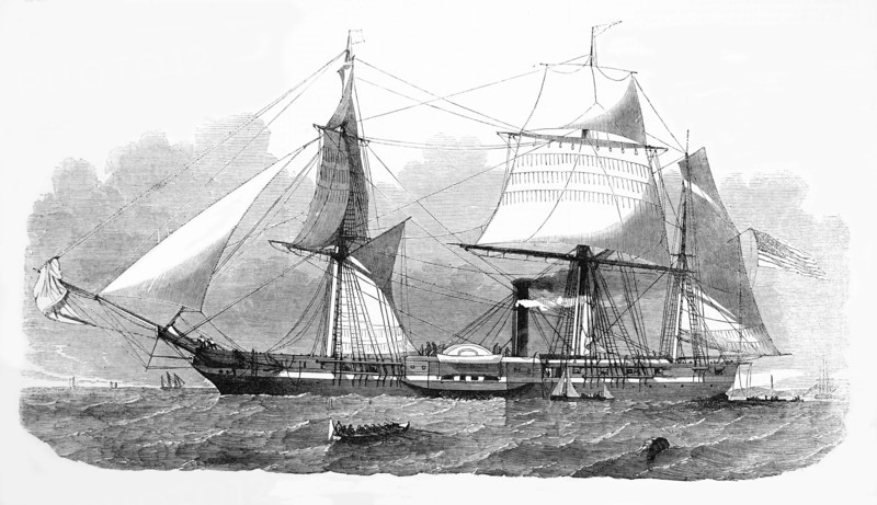 Steam Frigate Mississippi United States.