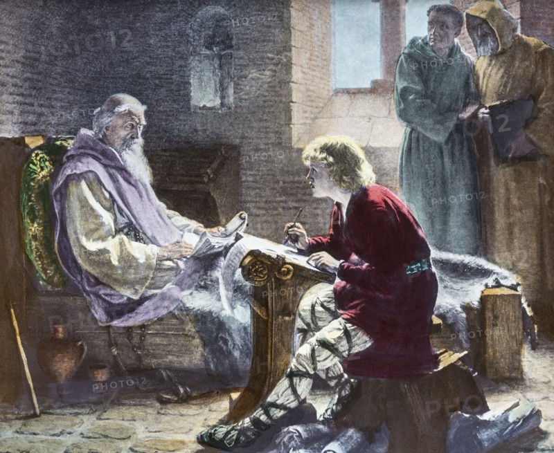 Venerable Bede Translating The Last Chapter Of The Bible St John.