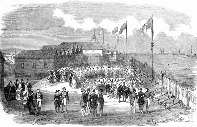 Band Of The Third French Regiment Playing in H.m. naval Yard At Deal.
