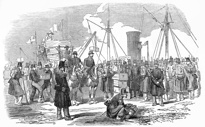 Embarkation Of Arms At Calais, France On Friday.