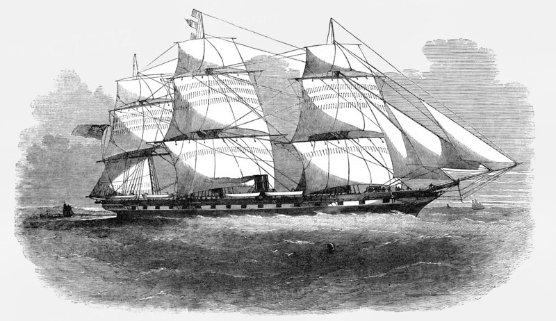 The Screw Steam Ship ' Prince ' Wrecked Off Balacava Harbour.