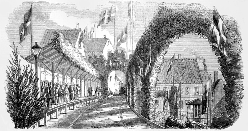 The railway station at Flensburg, Germany.