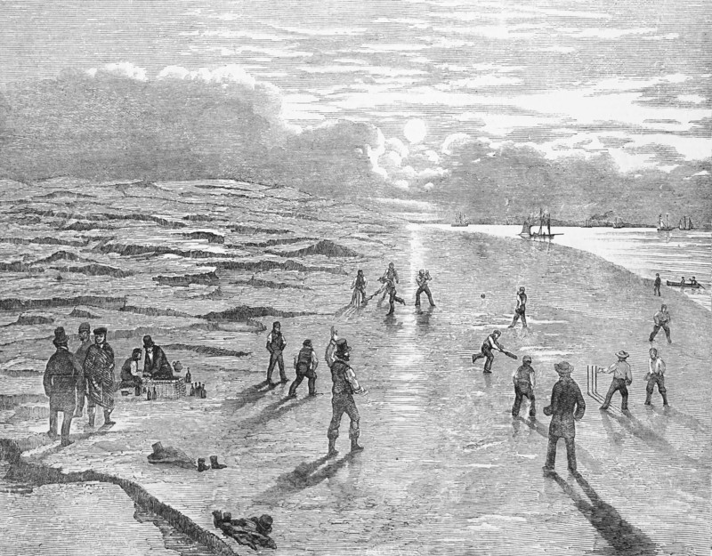 Cricket match on Goodwin sands.