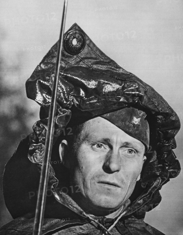 The face of a Soviet Russia soldier.