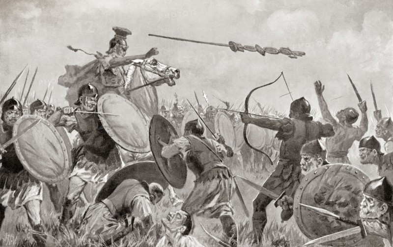 A battle between the Romans and the Volscians.