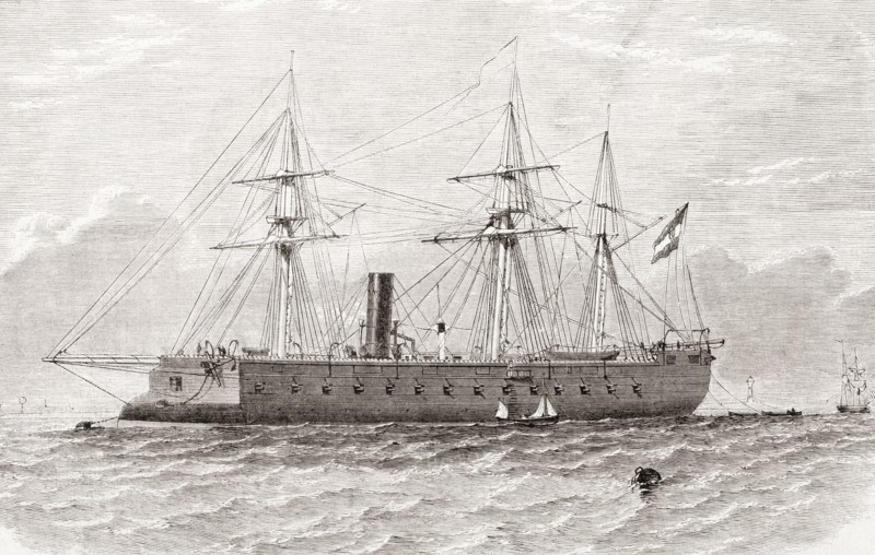 SMS Kaiser Max, the lead ship of the Kaiser Max class of armored frigates built for the Austrian Navy in the 1860s.