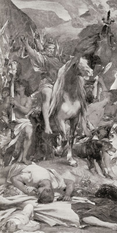 Attila advancing on Paris, France.