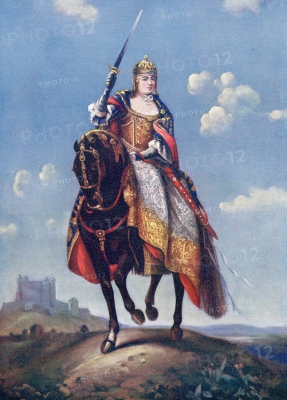 Maria Theresa on the Coronation Hill at Pressburg.