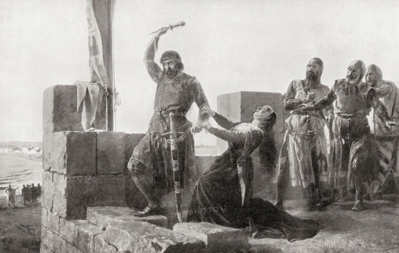 Alonso Perez de Guzman defending Tarifa castle.