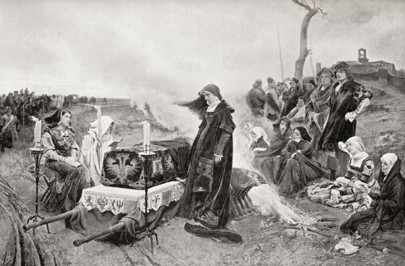 Joanna of Castile with the body of her husband Philip the Handsome in 1506.