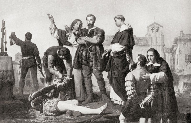 The execution of the Comuneros of Castile, Spain in 1521.