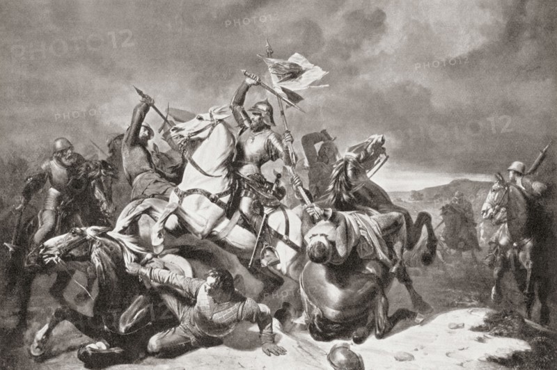 Albert III in a battle against the Nurembergers during The First Margrave War.