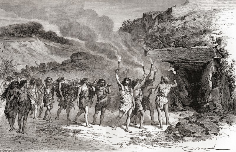 A funeral ceremony during the Late Stone Age aka Age of the Reindeer.