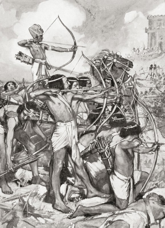 Thothmes III attacking the Syrians.