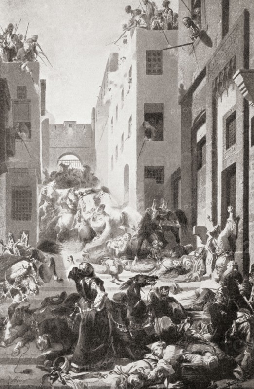 The massacre of the Mamelukes at the Cairo citadel.