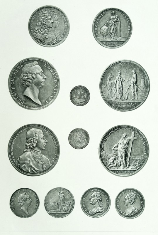 Bronze medal commemorating birth Prince Charles 1730.