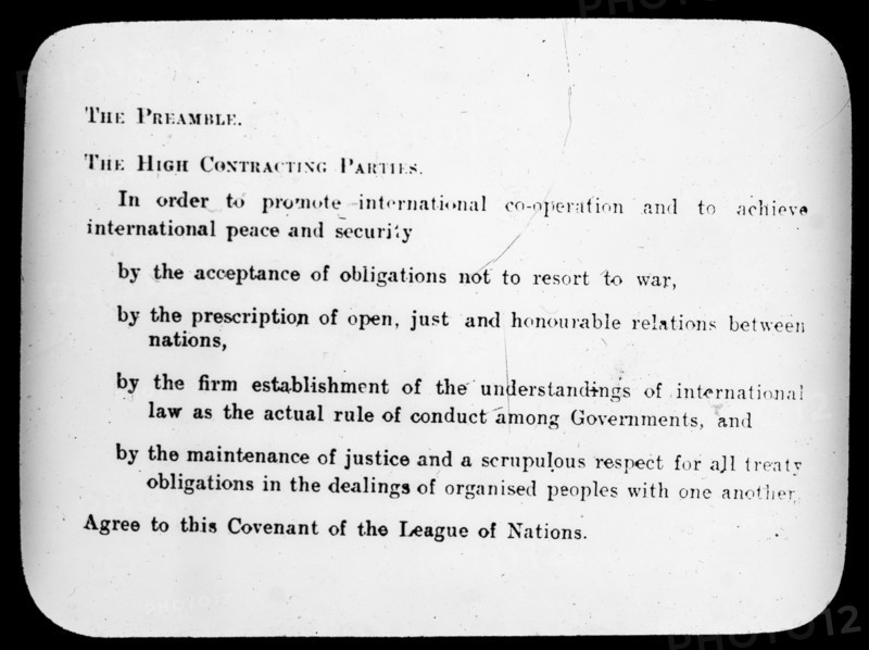 The United Nations preamble agreement following the end of WW1.