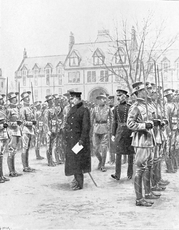 Prince of Wales inspecting the Imperial Yeomanry for service in South Africa at Albany Street Barracks.