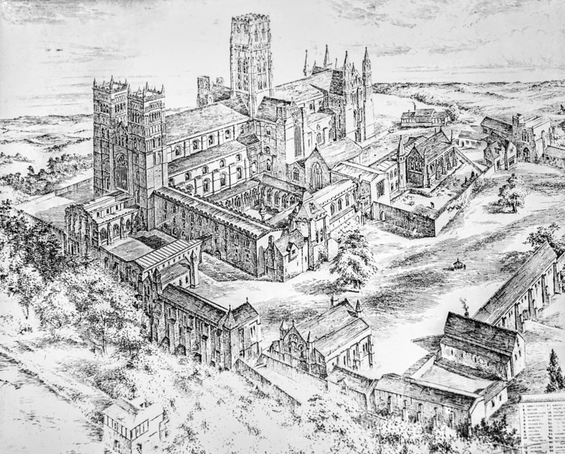 Durham Cathedral and Monastic buildings as it was.
