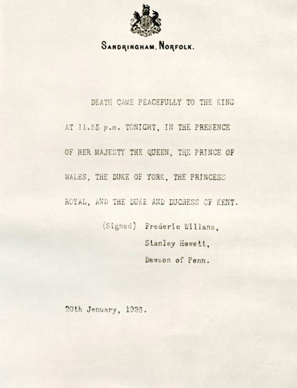 The official announcement from Sandringham.