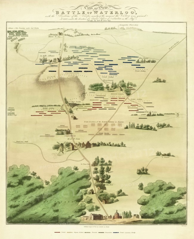 Souvenir Battle of Waterloo map.