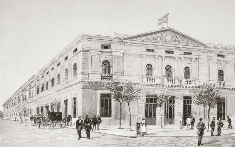Exterior of the Fiesta Alegre Fronton court building.