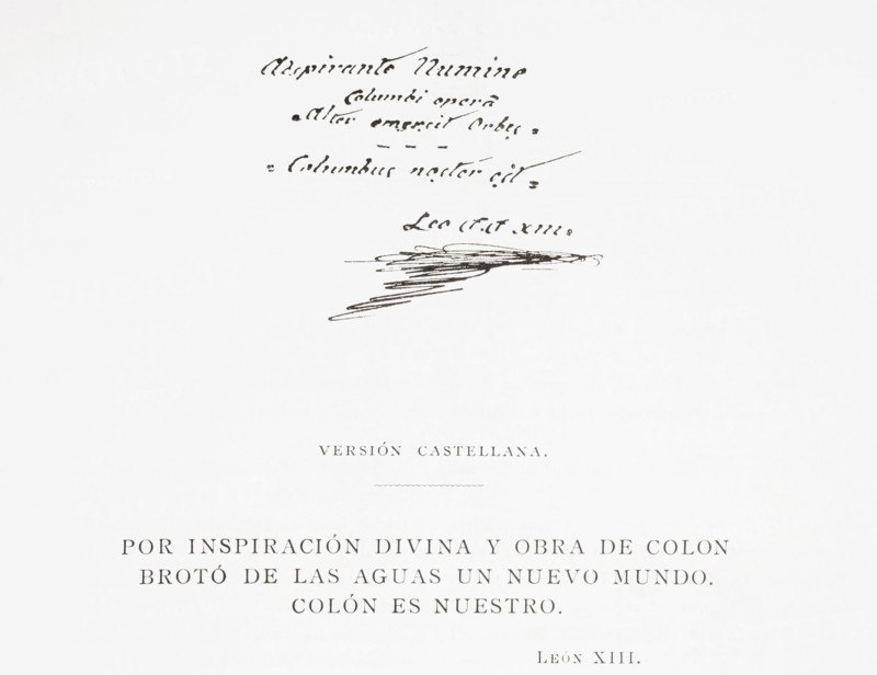 Text and signature of Pope Leo XIII.