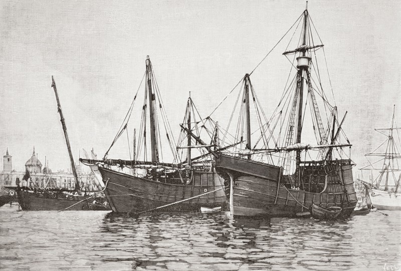 Replicas of La Nina and La Pinta ships.