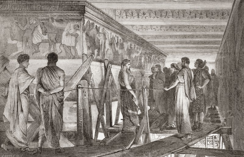 Phidias showing the frieze of the Parthenon to his friends.