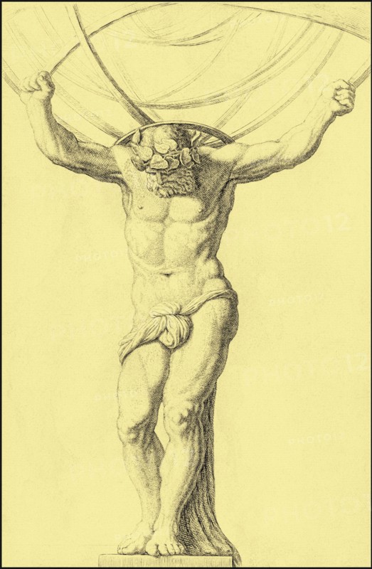 Atlas holding up the heavens.