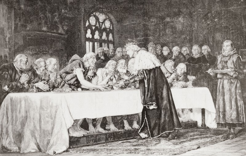 King Ferdinand III feeding the poor.