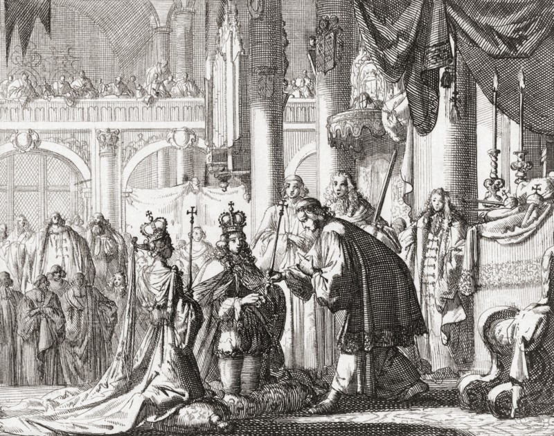 Coronation of King William III and Queen Mary II.