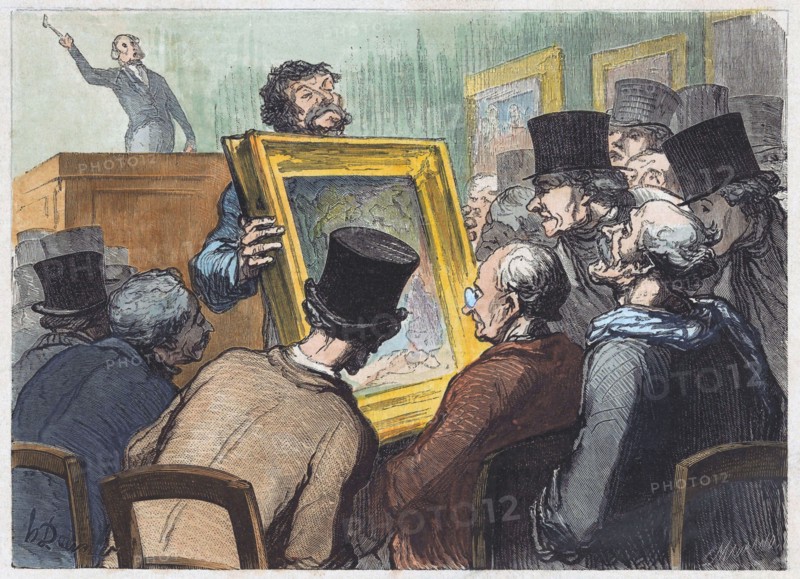 Lovers of painting at an auction at Hotel Bouillon.