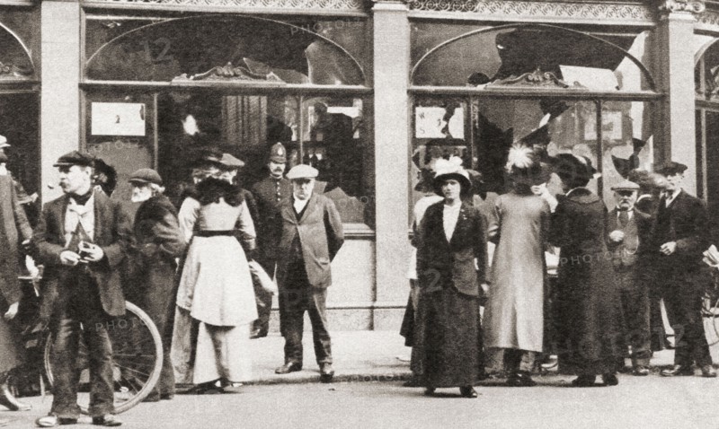 German shops and residences wrecked by mobs during WWI.