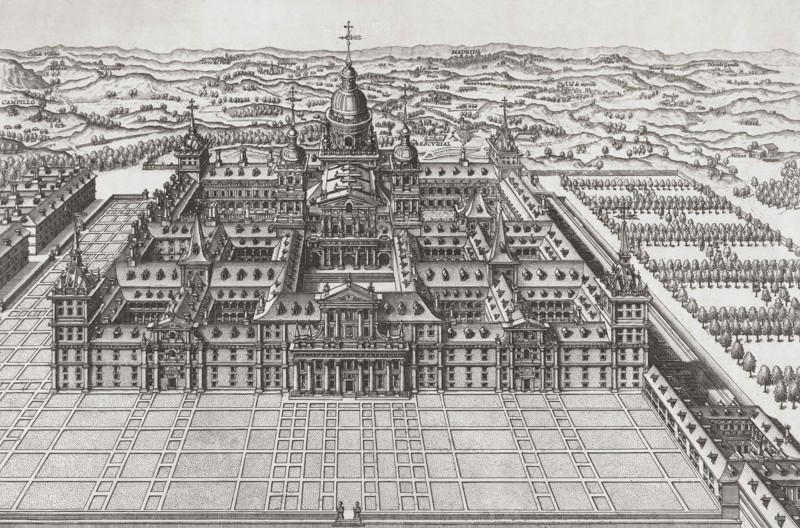 Overall view of the monastery of El Escorial at San Lorenzo de El Escorial.