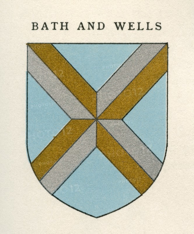 Coat of arms of the Diocese of Bath and Wells.