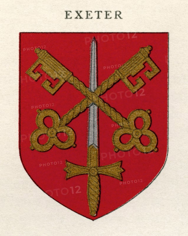 Coat of arms of the Diocese of Exeter.