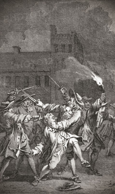 Johan de Witt defending himself against an attack during which he was wounded.