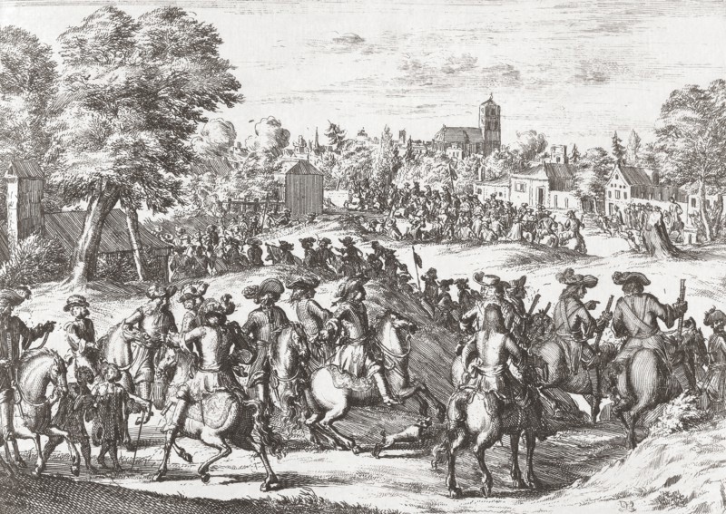 King William III of England entering Dublin with his forces in July 1690 after his triumph over the Jacobites at the Battle of the Boyne.
