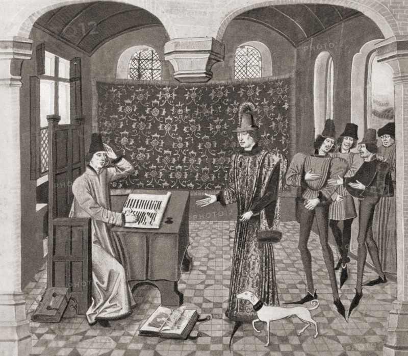 Froissart writing his chronicle.