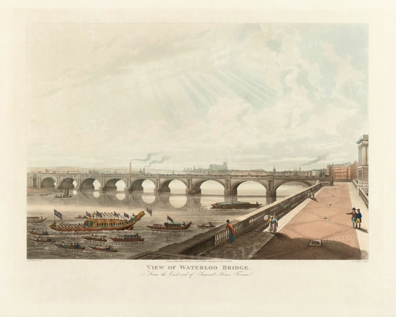 A View of Waterloo Bridge from the East end of Somerset House Terrace.